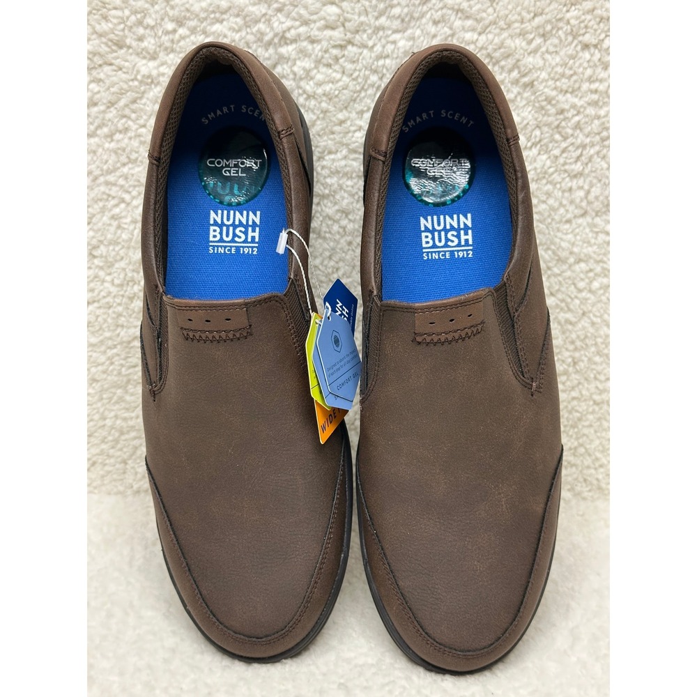 Nunn Bush Slip On Shoes 11W Brown Kore Faux Leather Loafers Casual Comfort - Picture 10 of 11